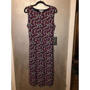 Boden Blue Pink White Floral Sleeveless Dress 12